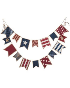 Wood Multicolor 4th Of July Americana Banner Home