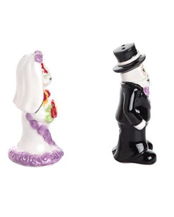Set Of 2 Dolomite Day Of The Dead Bride & Groom Salt & Pepper Shakers Home -Home Accents Shop 3050954202 RLLD 3