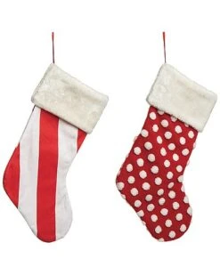 Polyester 20in Multicolored Christmas And Stocking Set Of 2 Home