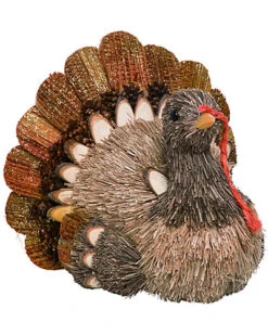 Foam 9in Brown Fall/Harvest Glitz Turkey Home