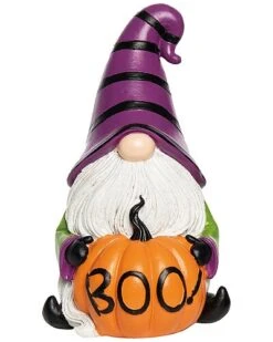 Resin 7In Multicolored Halloween Witchy Gnome Figurine Home