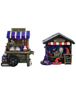 Resin 7in Multicolor Halloween Light Up Witch Shop Set Of 2 Home