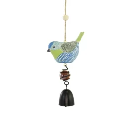 Home & Garden Bright Bird Bell - One Bell 10.0 Inches - Hanging Yard Decor - - Polyresin - Multicolored
