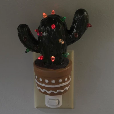 Transpac Christmas Cactus Night Light - 1 Night Light 7.25 Inches - Lights Plant Tree - - Dolomite - Green 4 Transpac Christmas Cactus Night Light - 1 Night Light 7.25 Inches - Lights Plant Tree - - Dolomite - Green - Image 2