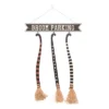 Transpac Wood 26.57 In. Multicolor Halloween Broom Parking Sign Decor