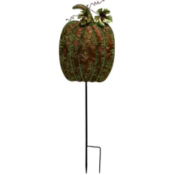 Transpac Metal 32 In. Bronze Harvest Pumpkin Yard Stake