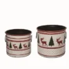 Transpac Metal White Christmas Enamel Buckets Set Of 2 -Home Accents Shop GUEST 4783e85b ba79 4cf2 b216 33d276ad43c0