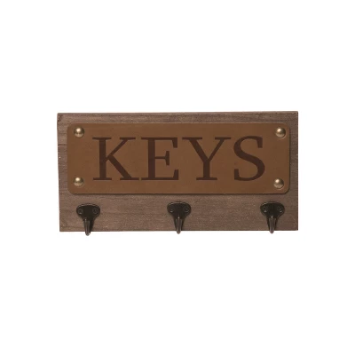 Transpac Wood 11.81 In. Brown Everyday Keys Wall Decor 3 Transpac Wood 11.81 In. Brown Everyday Keys Wall Decor