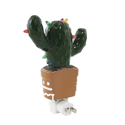 Transpac Christmas Cactus Night Light - 1 Night Light 7.25 Inches - Lights Plant Tree - - Dolomite - Green 3 Transpac Christmas Cactus Night Light - 1 Night Light 7.25 Inches - Lights Plant Tree - - Dolomite - Green