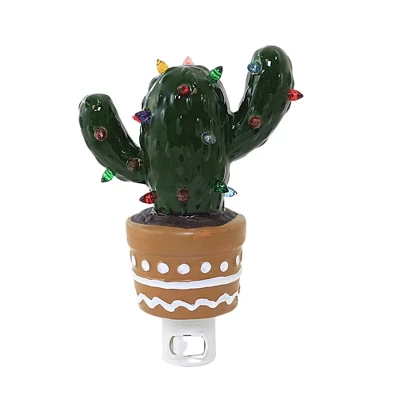 Transpac Christmas Cactus Night Light - 1 Night Light 7.25 Inches - Lights Plant Tree - - Dolomite - Green 5 Transpac Christmas Cactus Night Light - 1 Night Light 7.25 Inches - Lights Plant Tree - - Dolomite - Green - Image 3